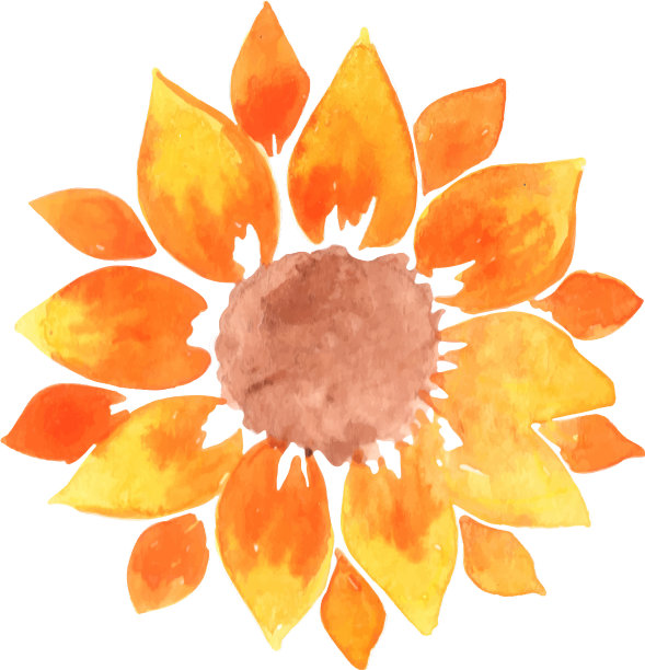 向日葵水彩画夏天的装饰图片下载