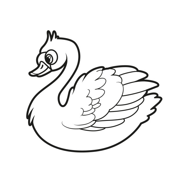 可爱的卡通天鹅变色图图片下载