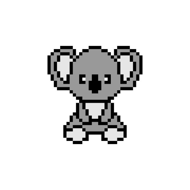 考拉矢量插图。像素的动物。图片下载