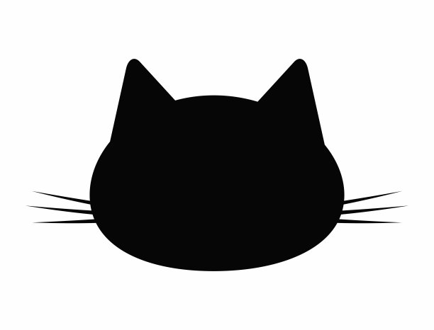 猫头的卡通剪影。孤立的图标。矢量插图。图片下载