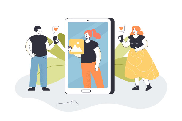 博主在手机屏幕上向观众展示图片图片下载