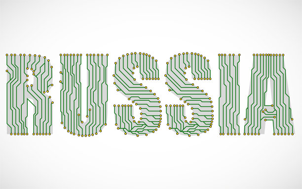 电路板的字俄罗斯。技术文本为您的设计图片下载