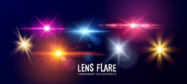 矢量透镜耀斑透明效果图片下载
