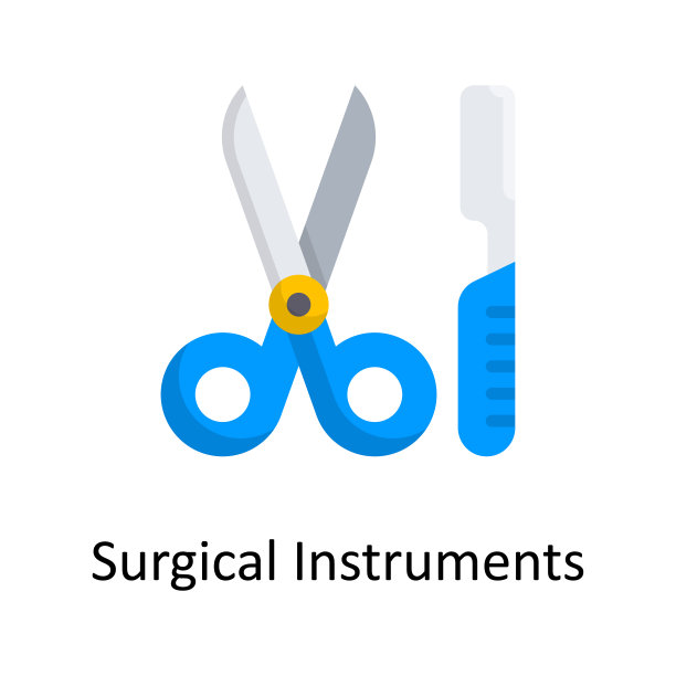 外科器械矢量平面图标设计插图。医学符号白色背景EPS 10文件图片下载