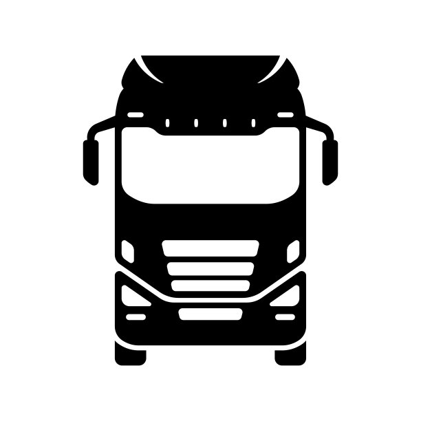 卡车图标。黑色的轮廓。前视图。的概念。矢量简单的平面图形插图。孤立的物体在白色背景上。隔离。图片下载