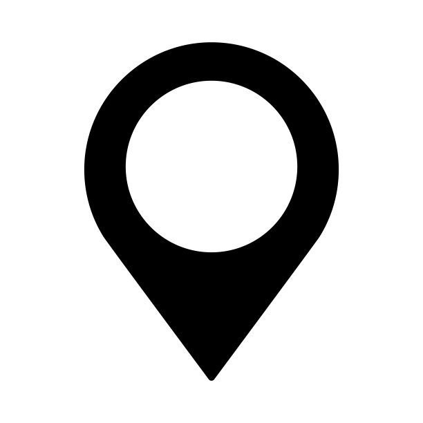 黑色地图大头针下降图标。图片下载