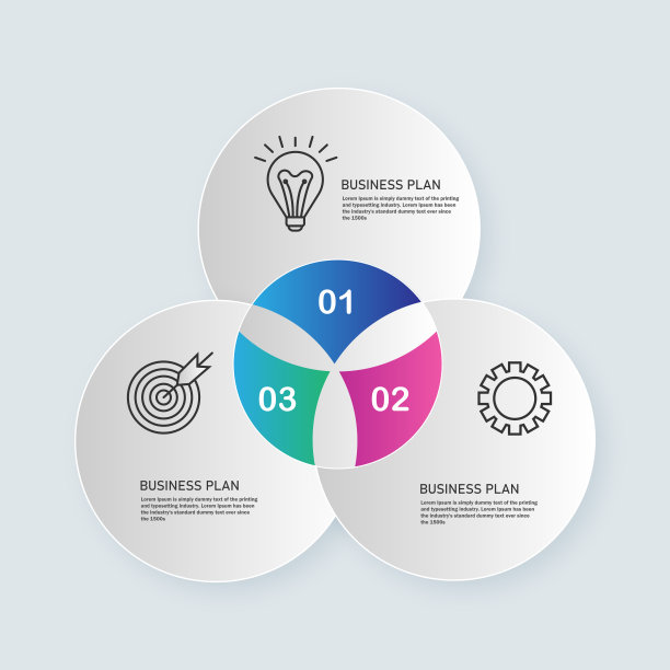 圆形信息图形元素设计。抽象业务流程图片下载