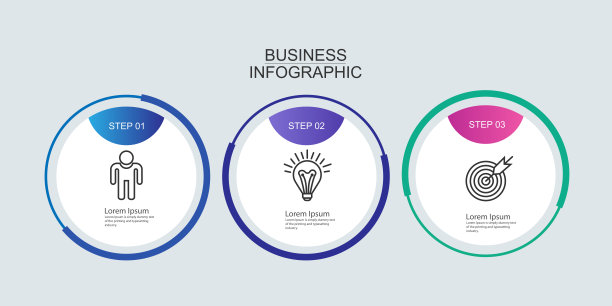 3步业务信息图模板图片下载