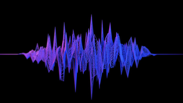 三维抽象声波背景。空白背景下的数字技术波形。科学、大数据、网络概念图片下载