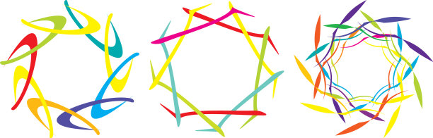 一套圆形径向几何曼荼罗图案图片下载