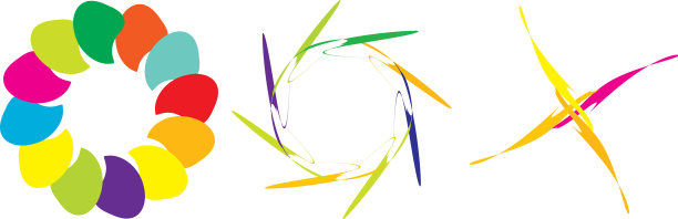 一套圆形径向几何曼荼罗图案图片下载