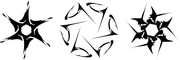 一套圆形径向几何曼荼罗图案图片下载