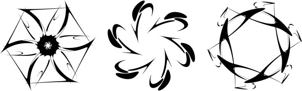 一套圆形径向几何曼荼罗图案图片下载