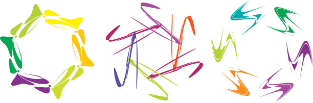 一套圆形径向几何曼荼罗图案图片下载