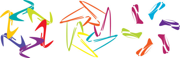 一套圆形径向几何曼荼罗图案图片下载