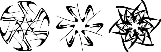 一套圆形径向几何曼荼罗图案图片下载