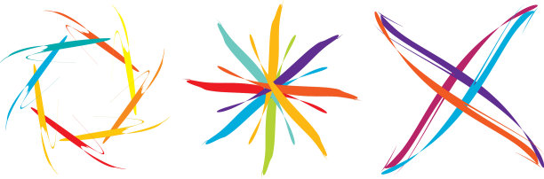 一套圆形径向几何曼荼罗图案图片下载