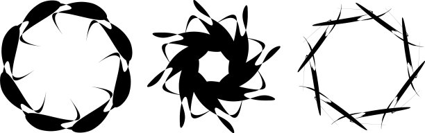 一套圆形径向几何曼荼罗图案图片下载