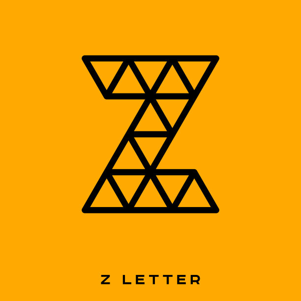 Z会徽。Z字母组合。黄色背景上的字母Z。图片下载