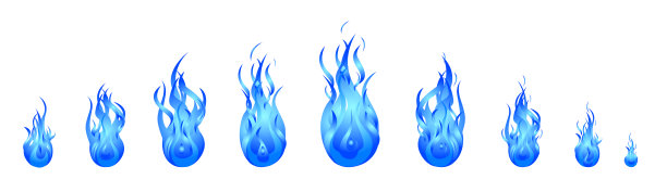 蓝色的火焰。火动画精灵图片下载