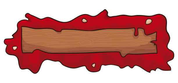 番茄酱与番茄种子覆盖木制标志，矢量插图图片下载