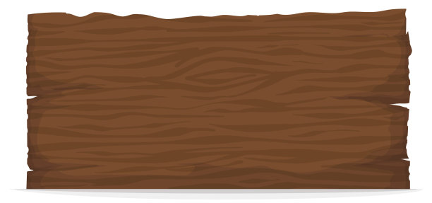 模板与质朴的木制标志在白色背景，矢量插图图片下载