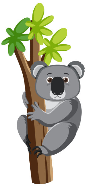 考拉在树上的卡通人物图片下载