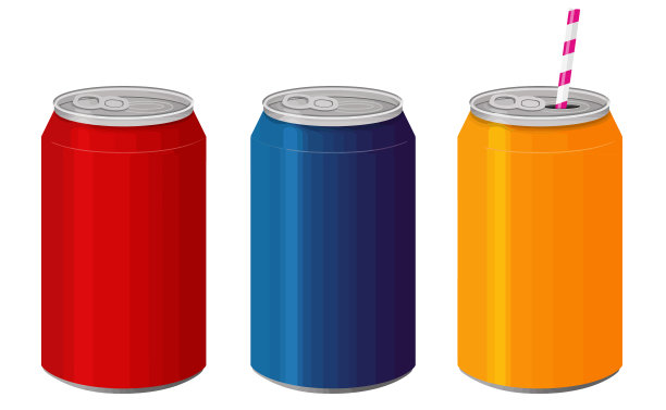 一套彩色铝罐图片下载