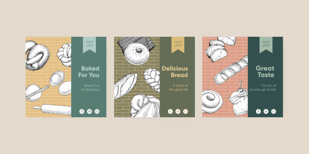 横幅模板与酵母概念草图图片下载