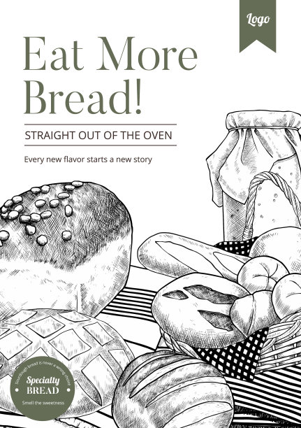 海报模板与酵母概念草图图片下载