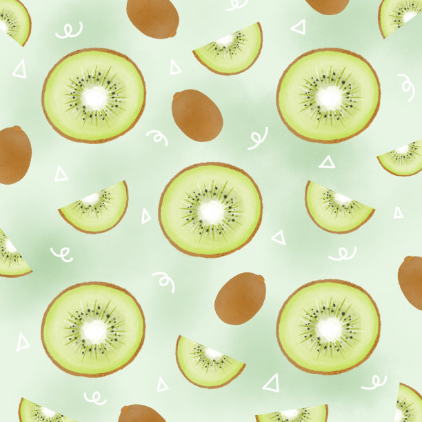 猕猴桃壁纸与绿色粉彩背景。图片下载