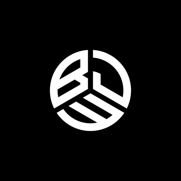 白色背景上的bjw字母标志设计图片下载