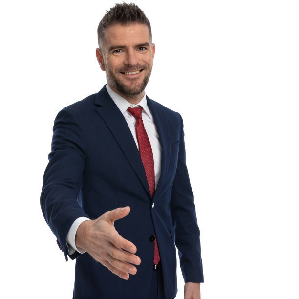 商人举起手准备握手图片下载