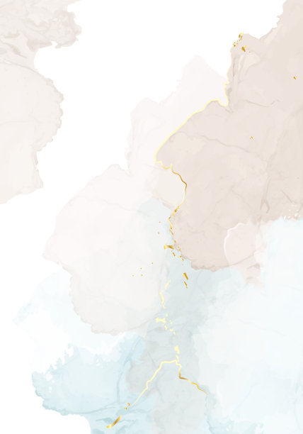 米色和蓝色石英晶体矢量设计框架。时髦的灰褐色纹理卡。黄金的裂缝。Kintsugi艺术。图片下载