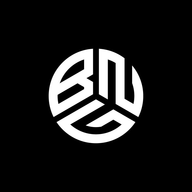 白色背景上的bng字母标志设计图片下载