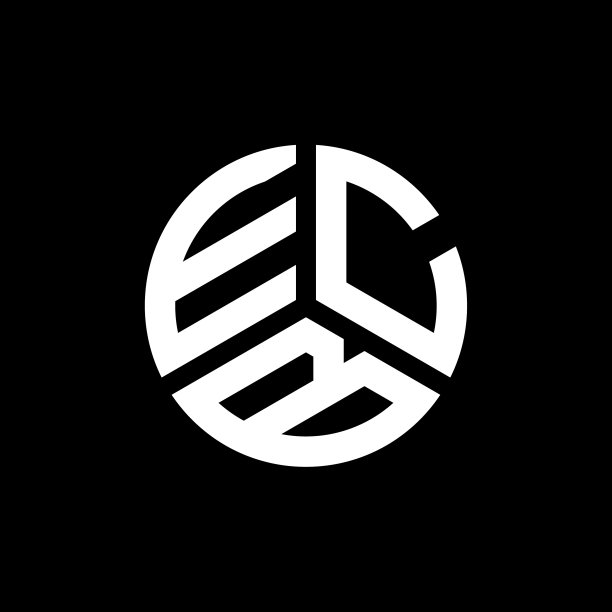白色背景上的ECB字母标志设计图片下载