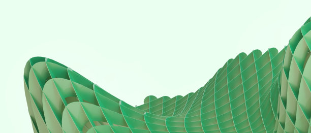 经营理念。建筑立面设计的未来主义创意和创新技术，数字概念的生物概念。绿色，拷贝空间，软件，横幅，网站-3d渲染图片下载