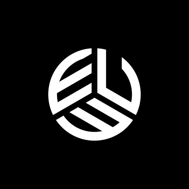 白色背景上的EUW字母标志设计图片下载