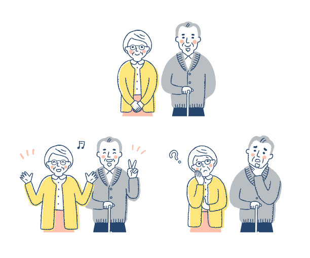 老年夫妇用各种表情，上半身图片下载