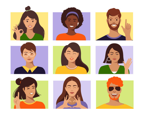 彩色背景上的字符图片下载