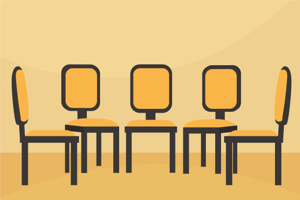 平面五把椅子集合插图图片下载