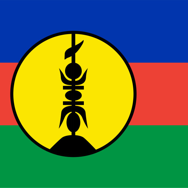 新喀里多尼亚国旗，官方颜色。矢量插图。图片下载