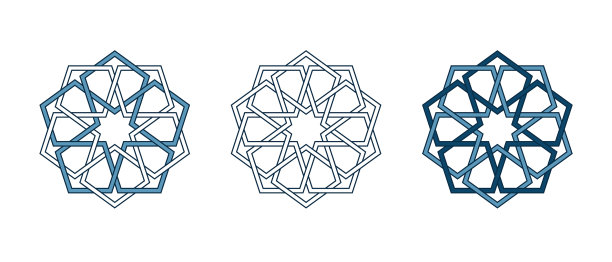 波斯几何马赛克玫瑰为斋月卡图片下载