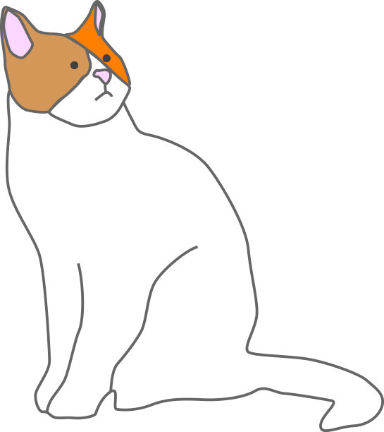 一只猫望向远方的插图图片下载