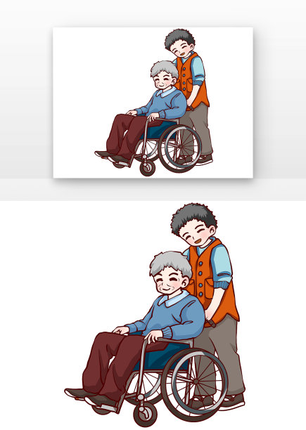 全国残疾预防日志愿者推轮椅图片下载