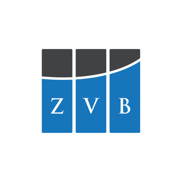 白色背景上的ZVB字母标志设计图片下载