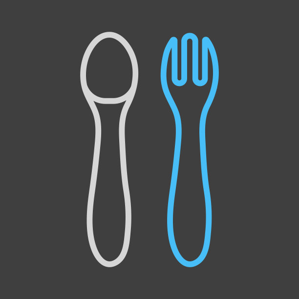 勺子和叉子为宝宝图标图形符号为图片下载