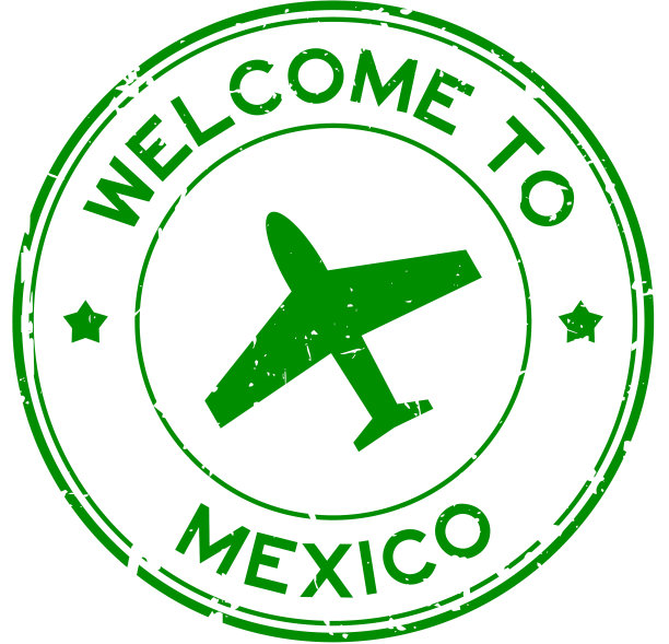 Grunge green欢迎来到墨西哥，带着airplane这个词图片下载