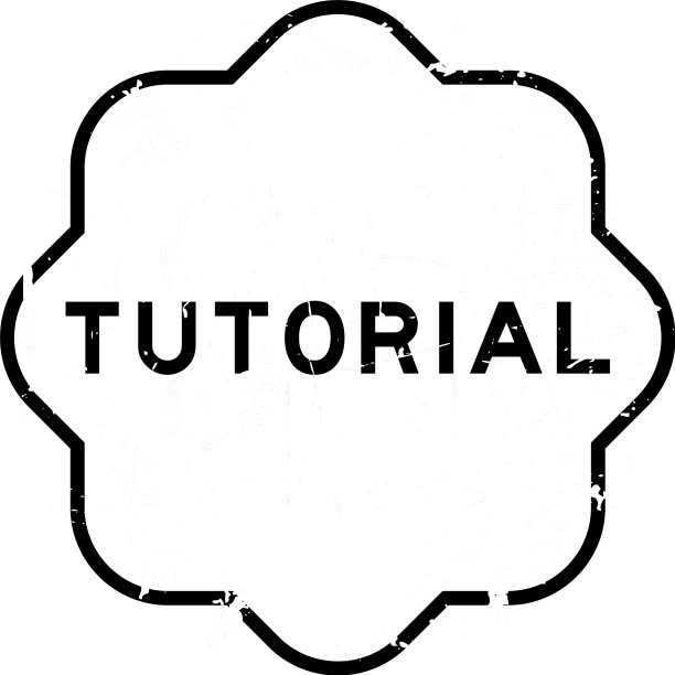 Grunge黑色教程字橡胶印章上图片下载