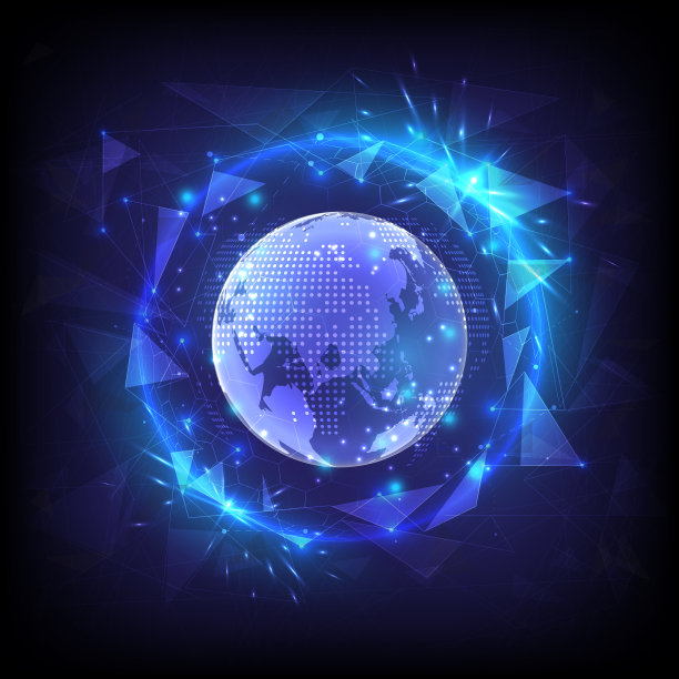 安全隐私安全发光六边形球体图片下载